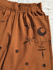 Linen 3/4 Spiral Pants w Pockets