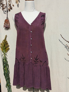Purple Cotton frill dress