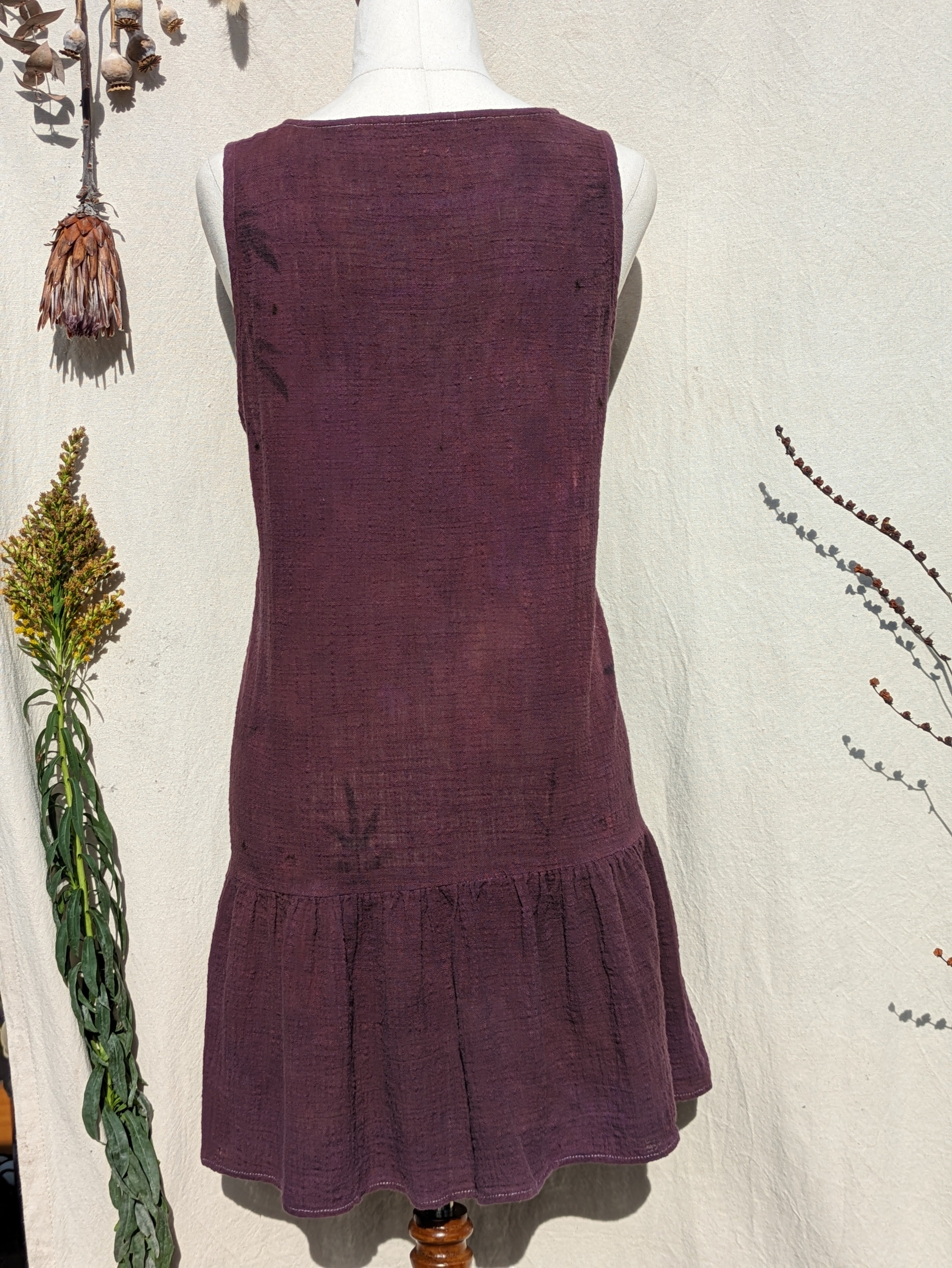 Purple Cotton frill dress