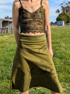 Heavy Hemp  3/4 Skirt Green