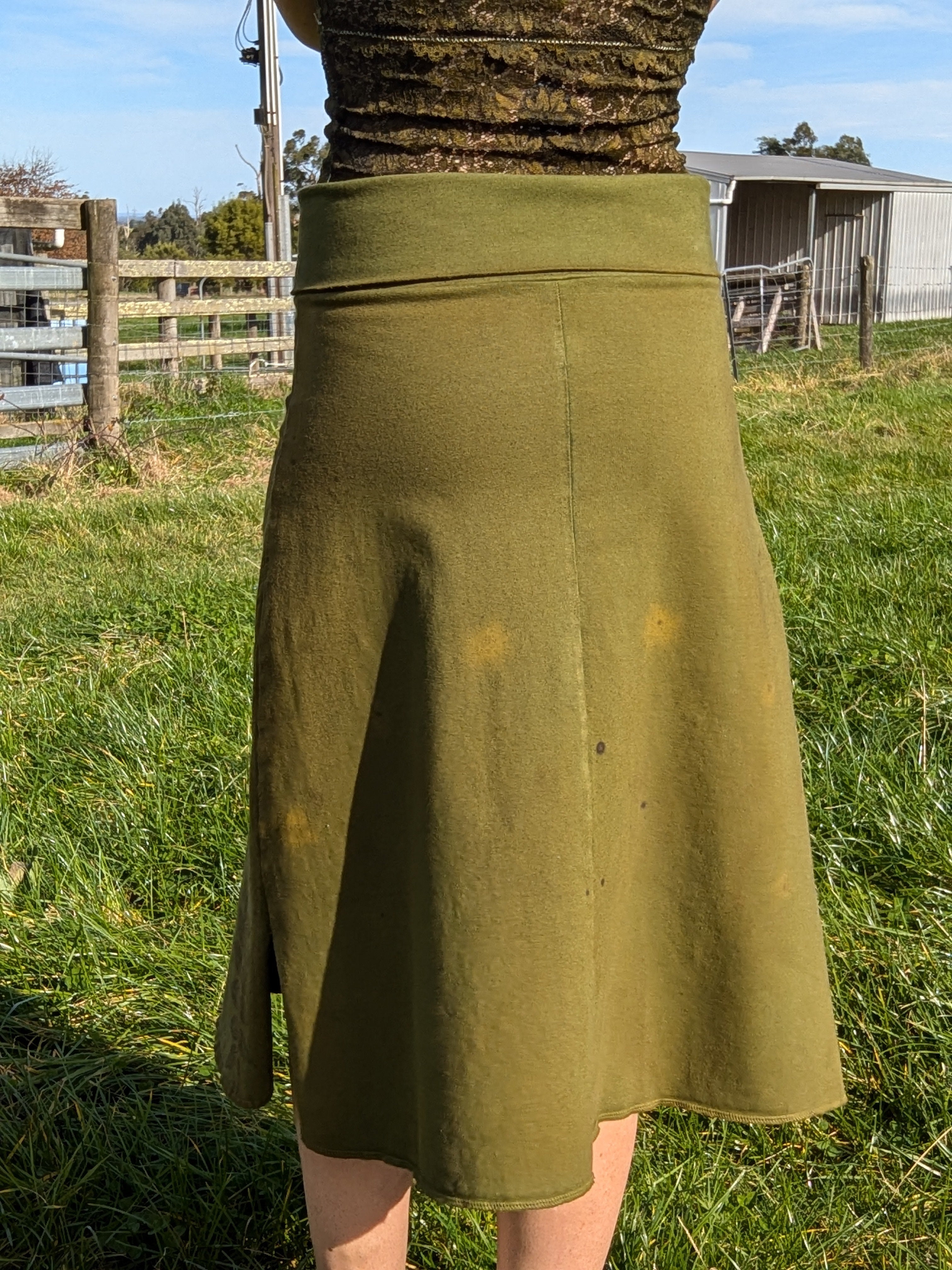 Heavy Hemp  3/4 Skirt Green