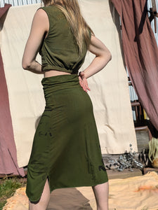 Bamboo 3/4 Skirt Khaki Serpent