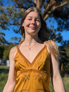 Vintage Slip Dress in Mustard Yellow