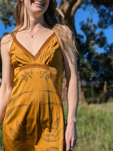 Vintage Slip Dress in Mustard Yellow