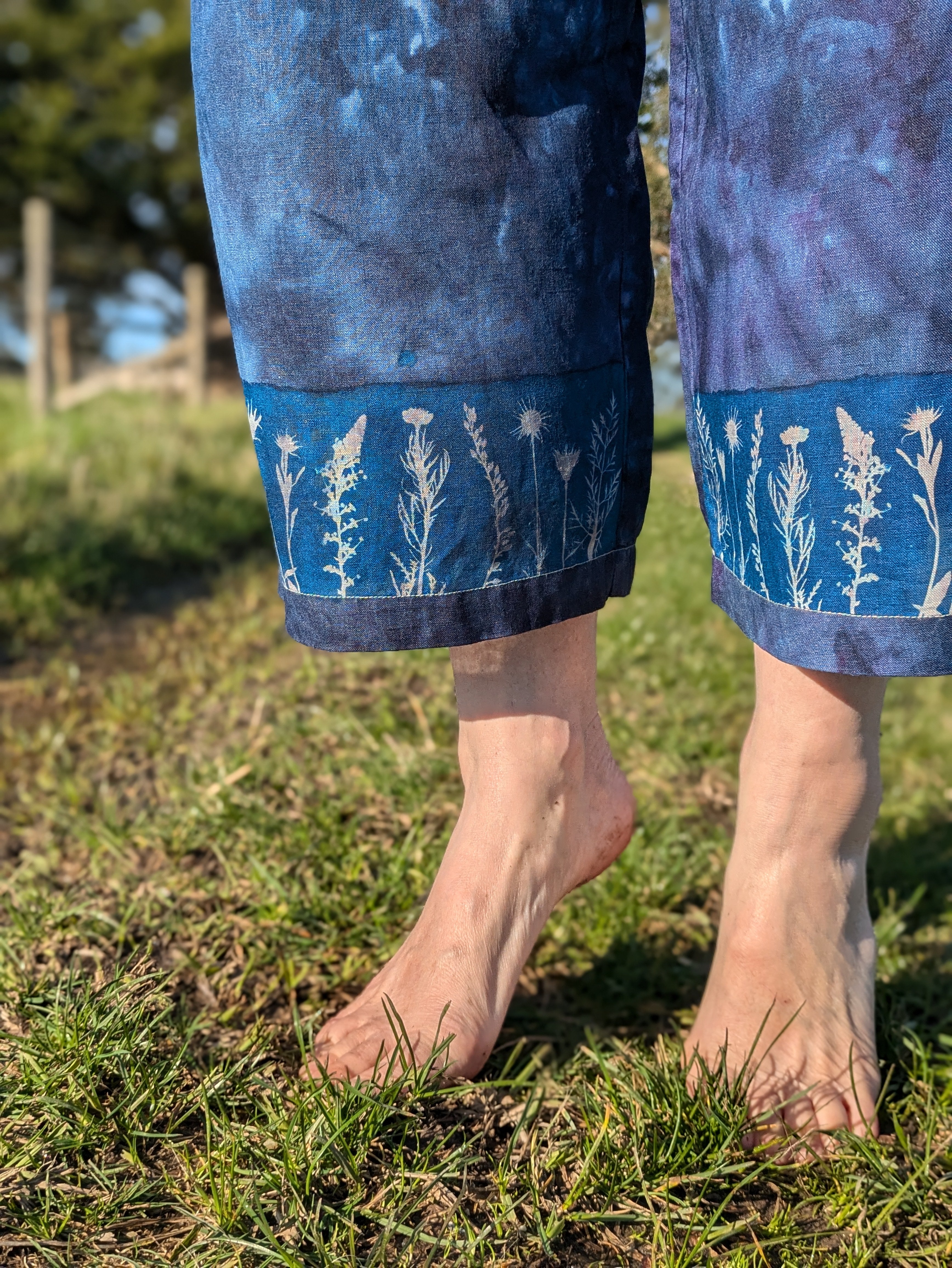 Cyanotype Printed Linen Pant