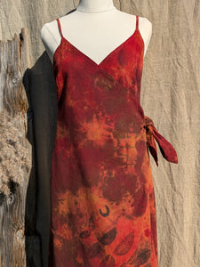 Linen Wrap Dress Firelight Moon