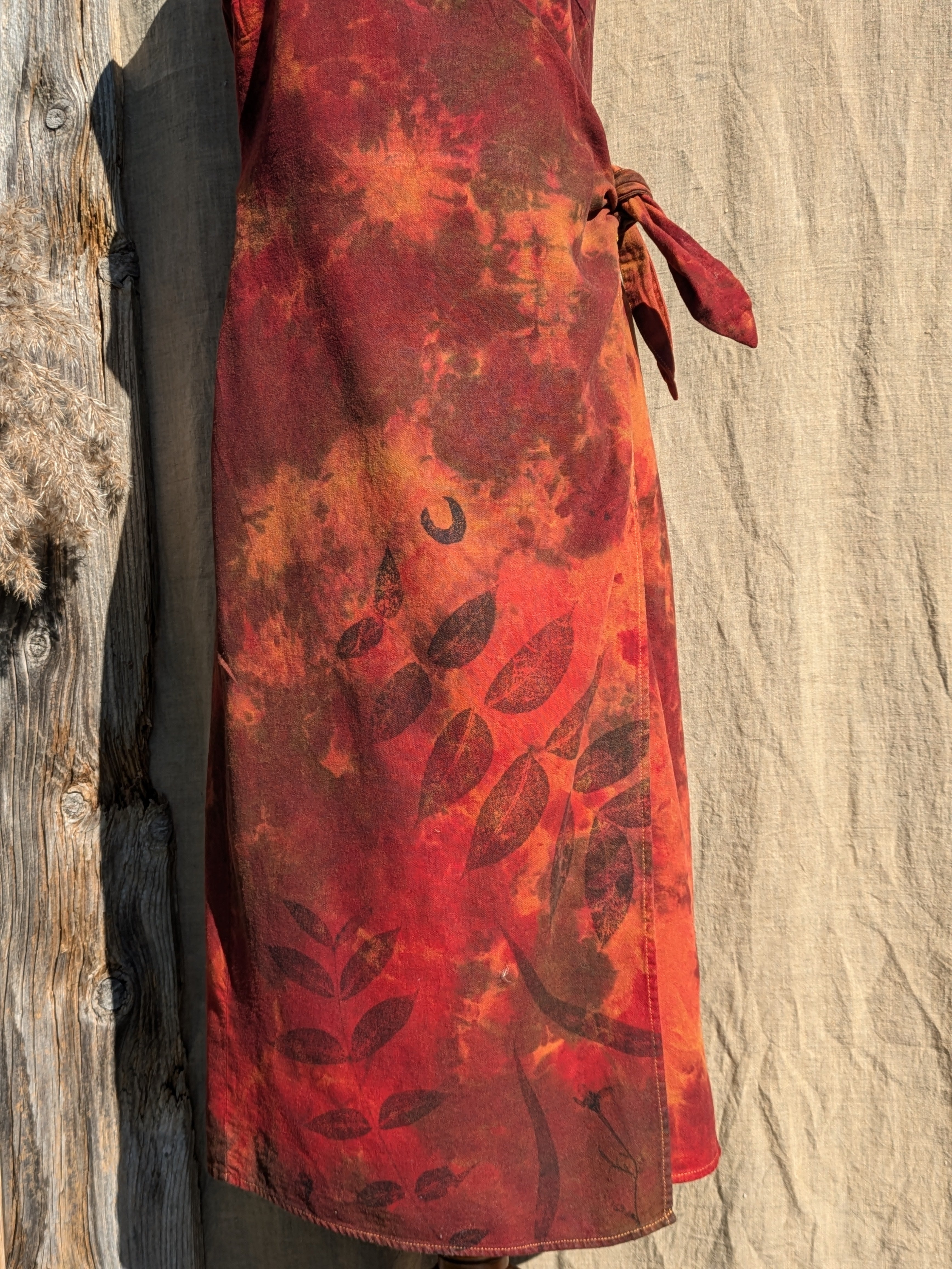 Linen Wrap Dress Firelight Moon