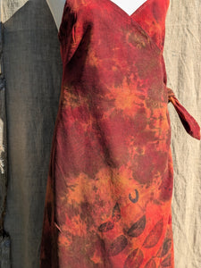 Linen Wrap Dress Firelight Moon