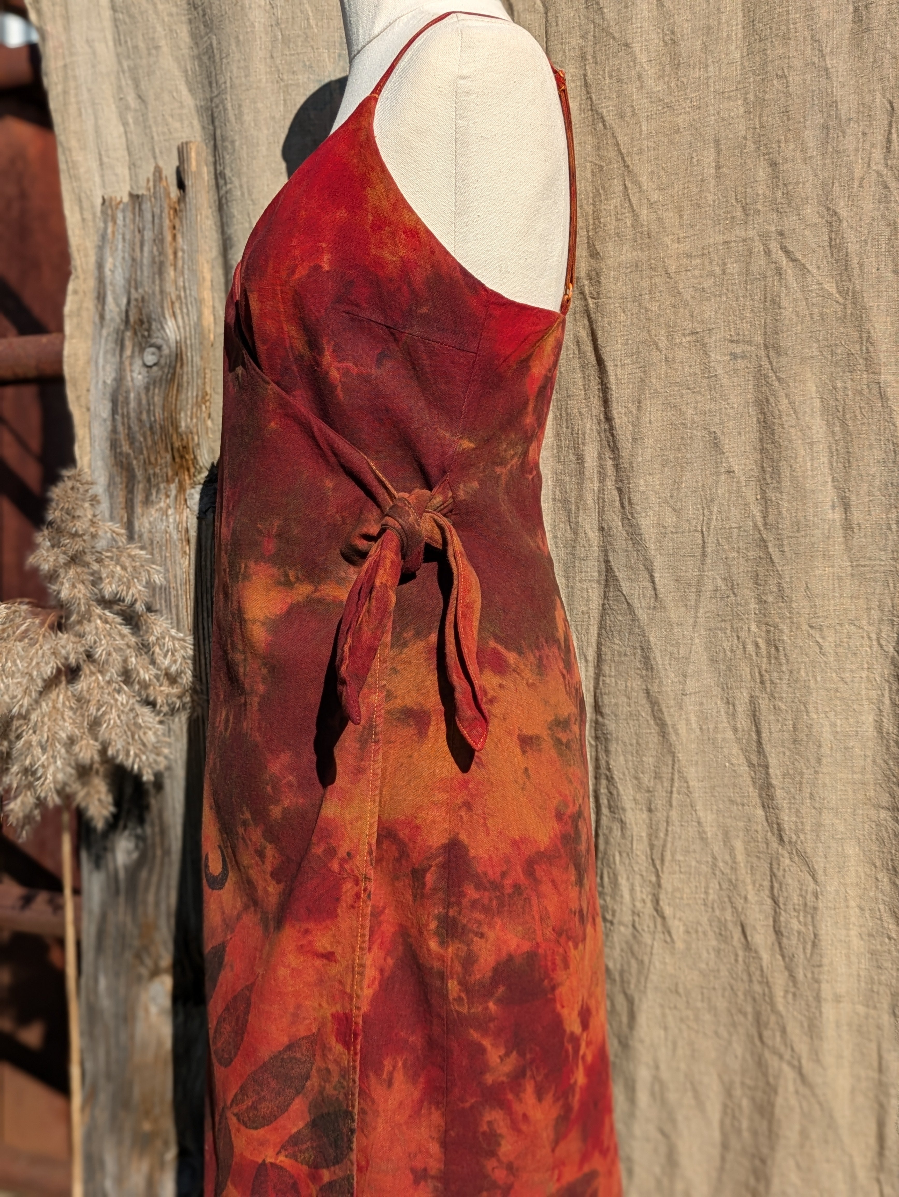 Linen Wrap Dress Firelight Moon