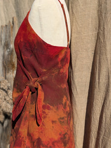 Linen Wrap Dress Firelight Moon