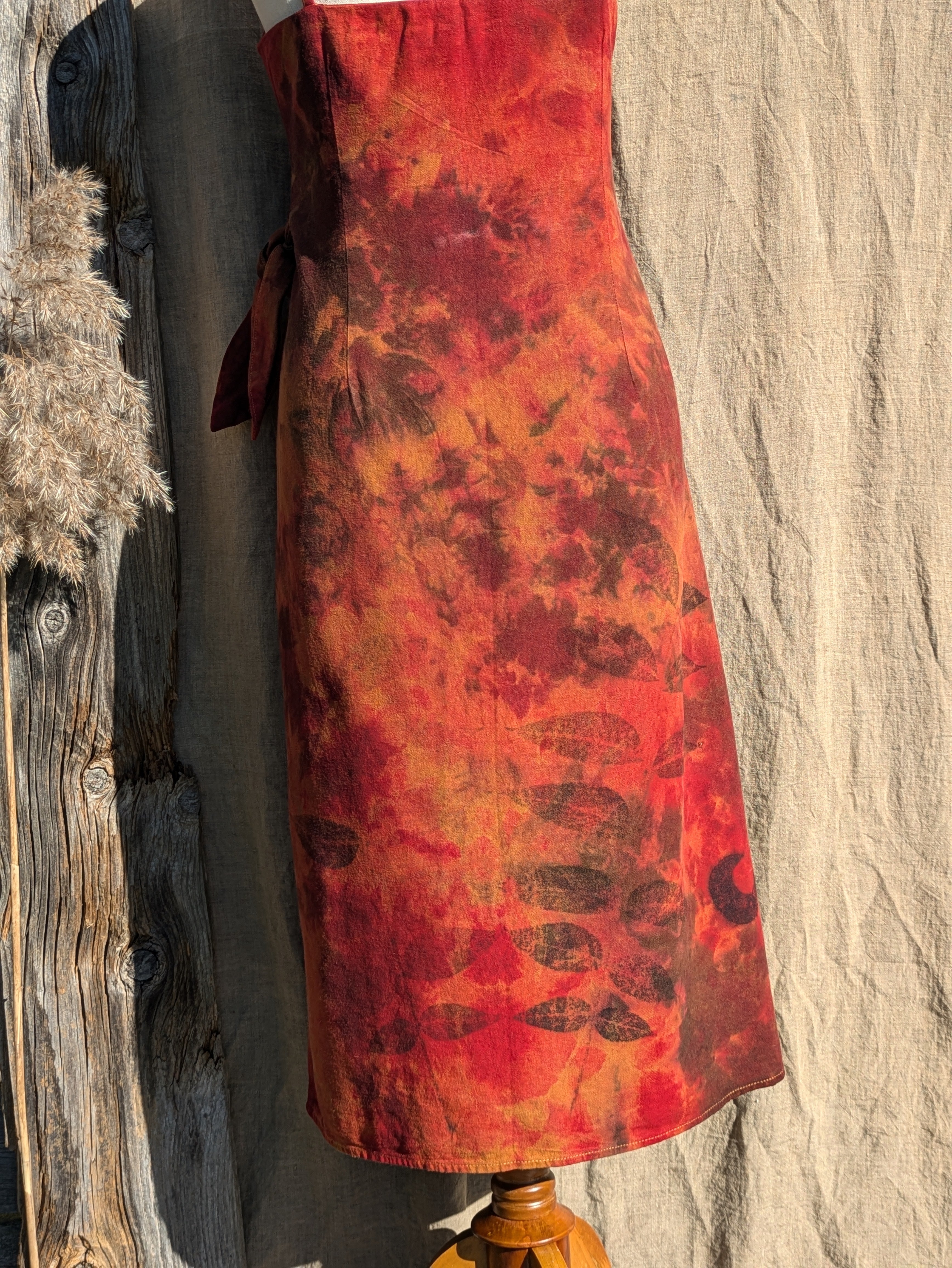 Linen Wrap Dress Firelight Moon