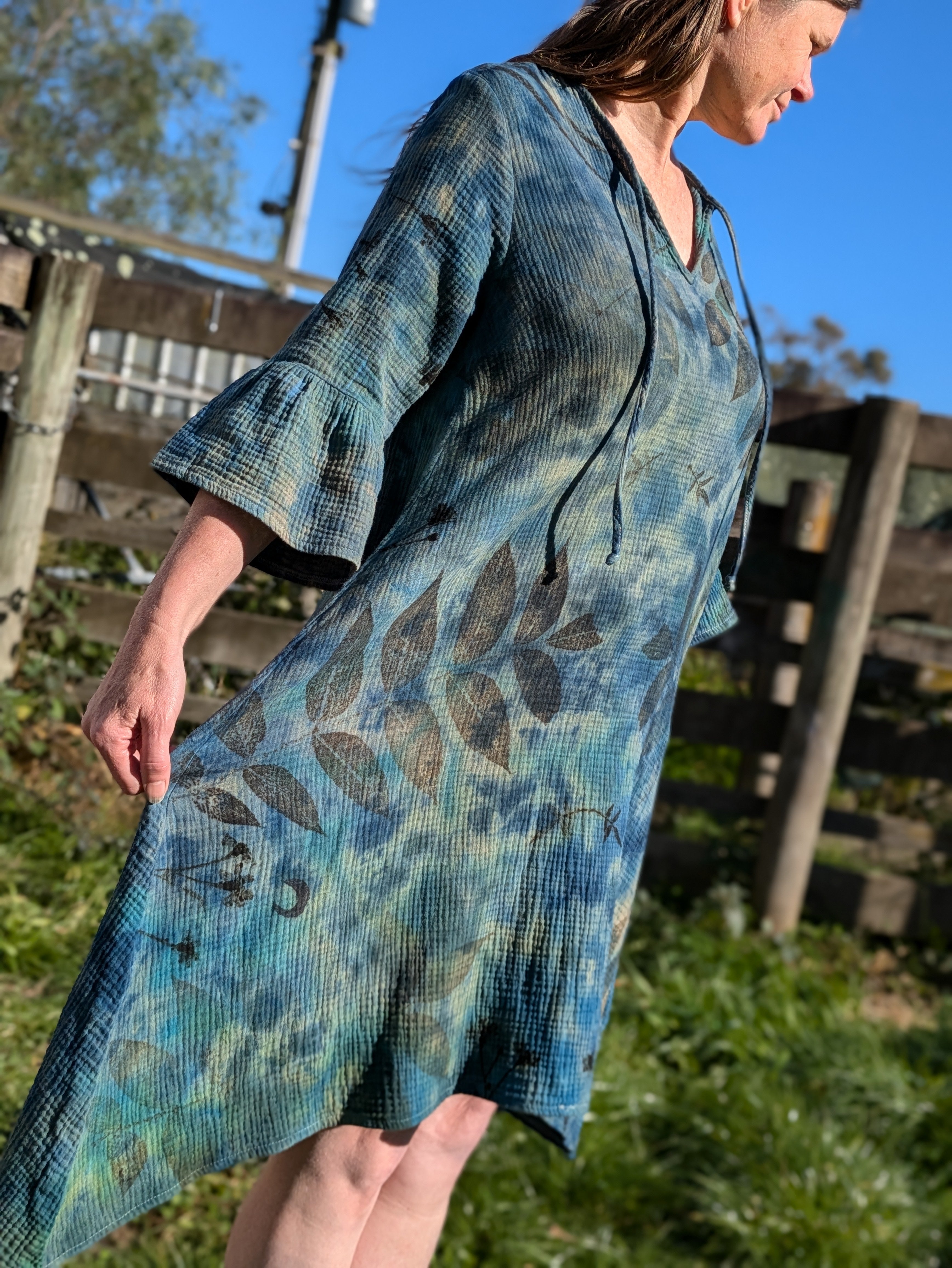 XL Cotton Ice Dyed Dress Crystal Ocean