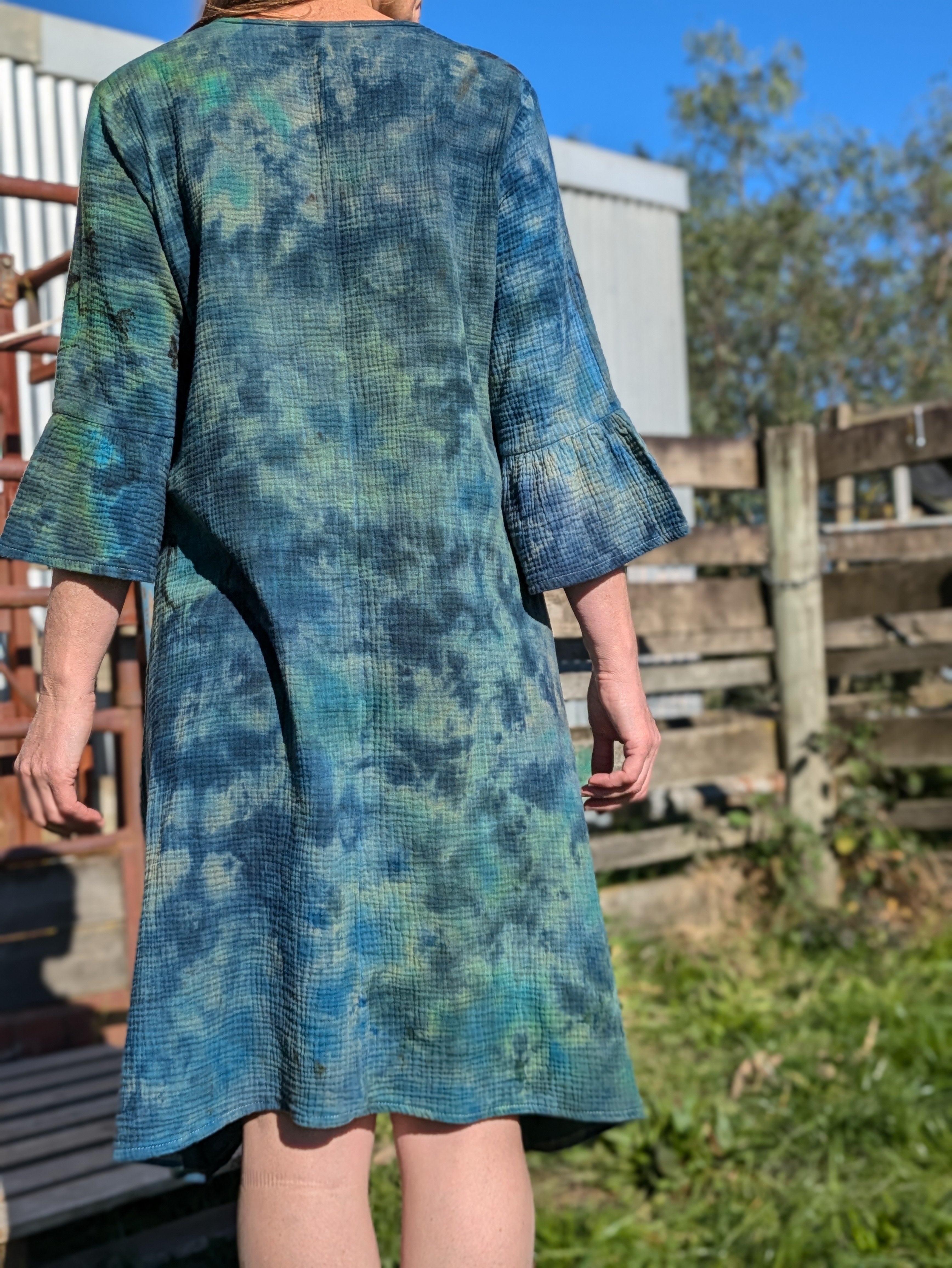 XL Cotton Ice Dyed Dress Crystal Ocean