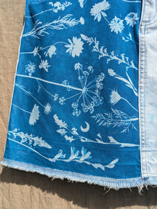 Cyanotype Sun Printed Denim Skirt