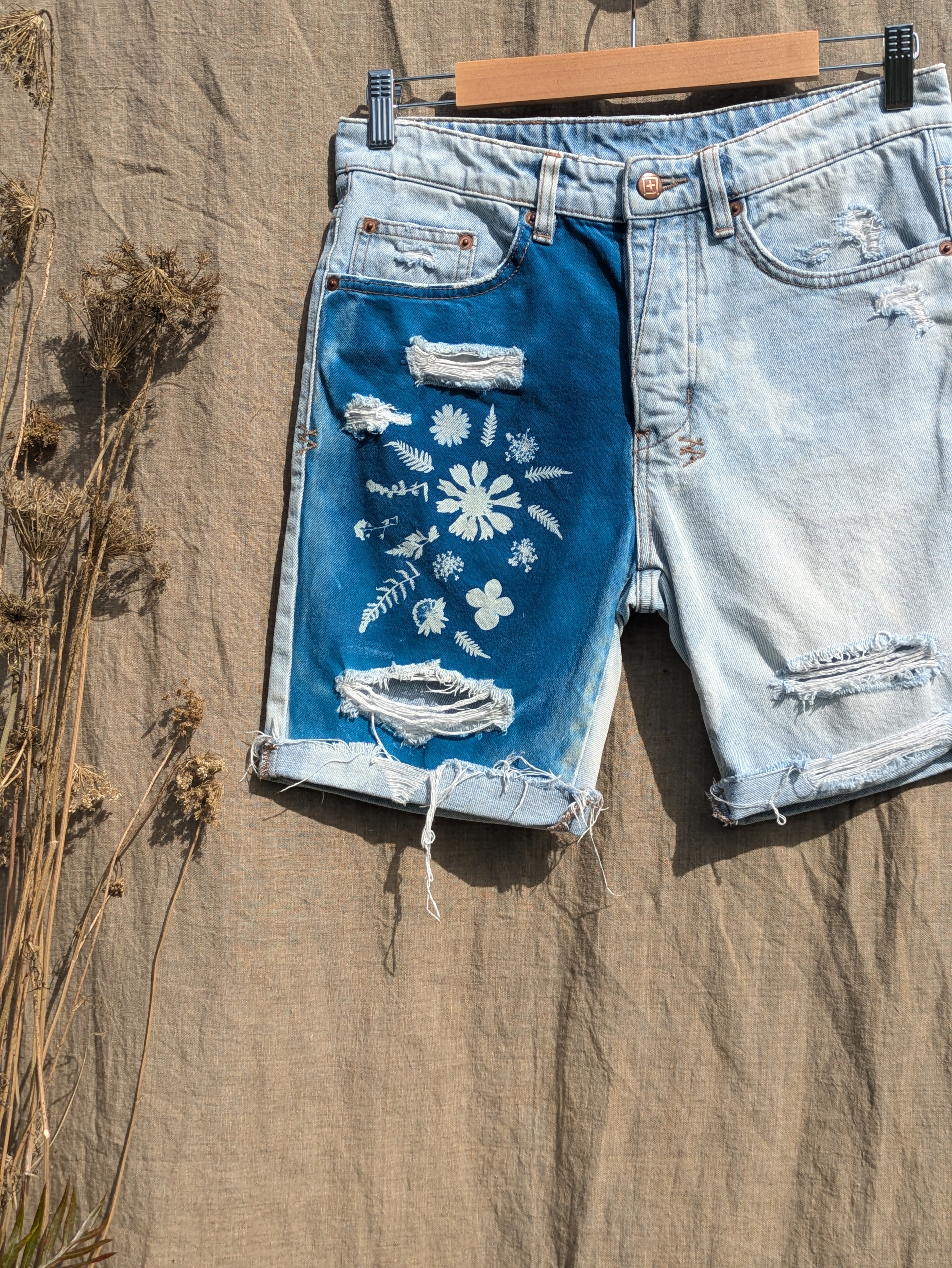 Cyanotype Denim Shorts (30")