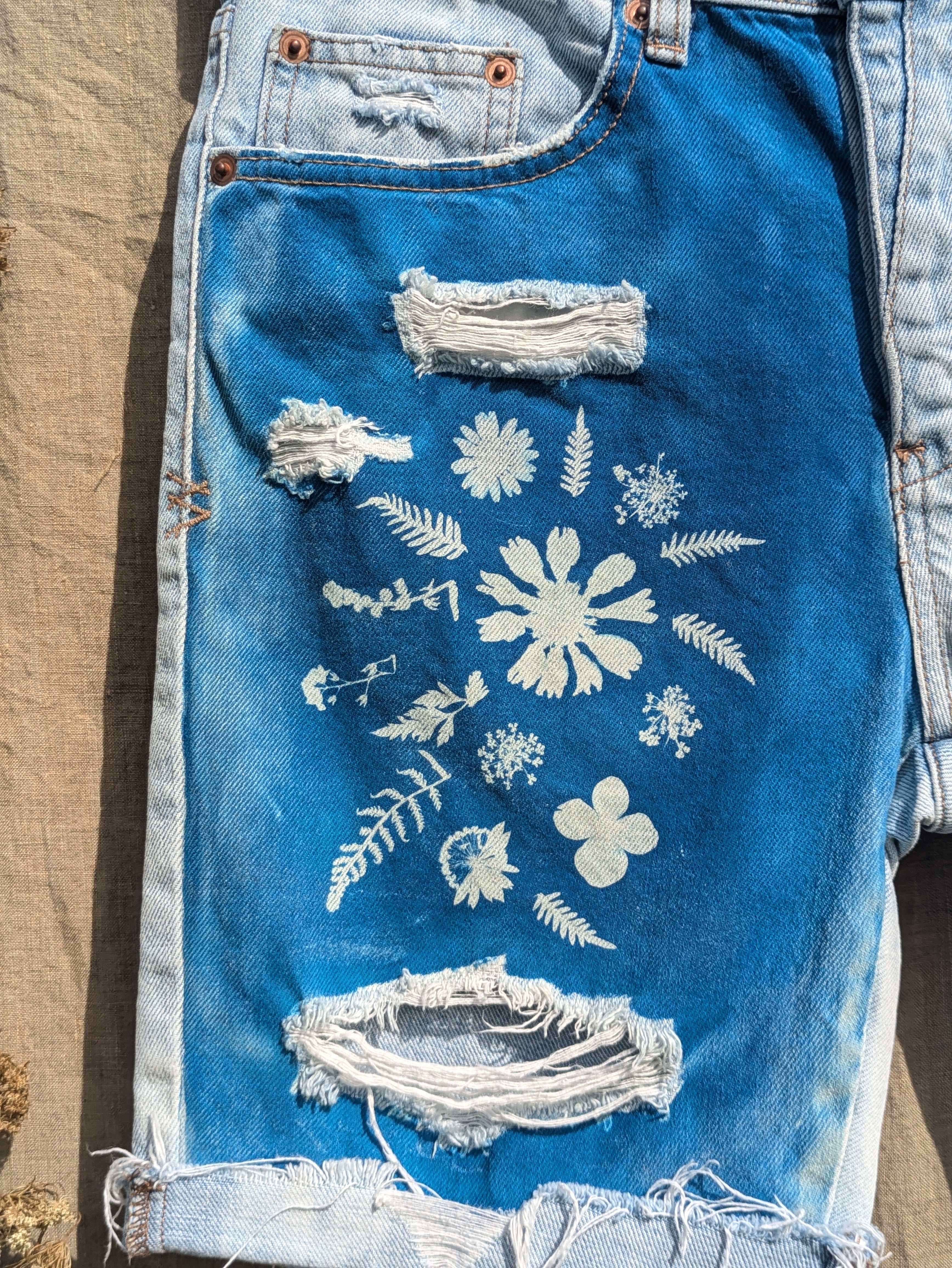 Cyanotype Denim Shorts (30")