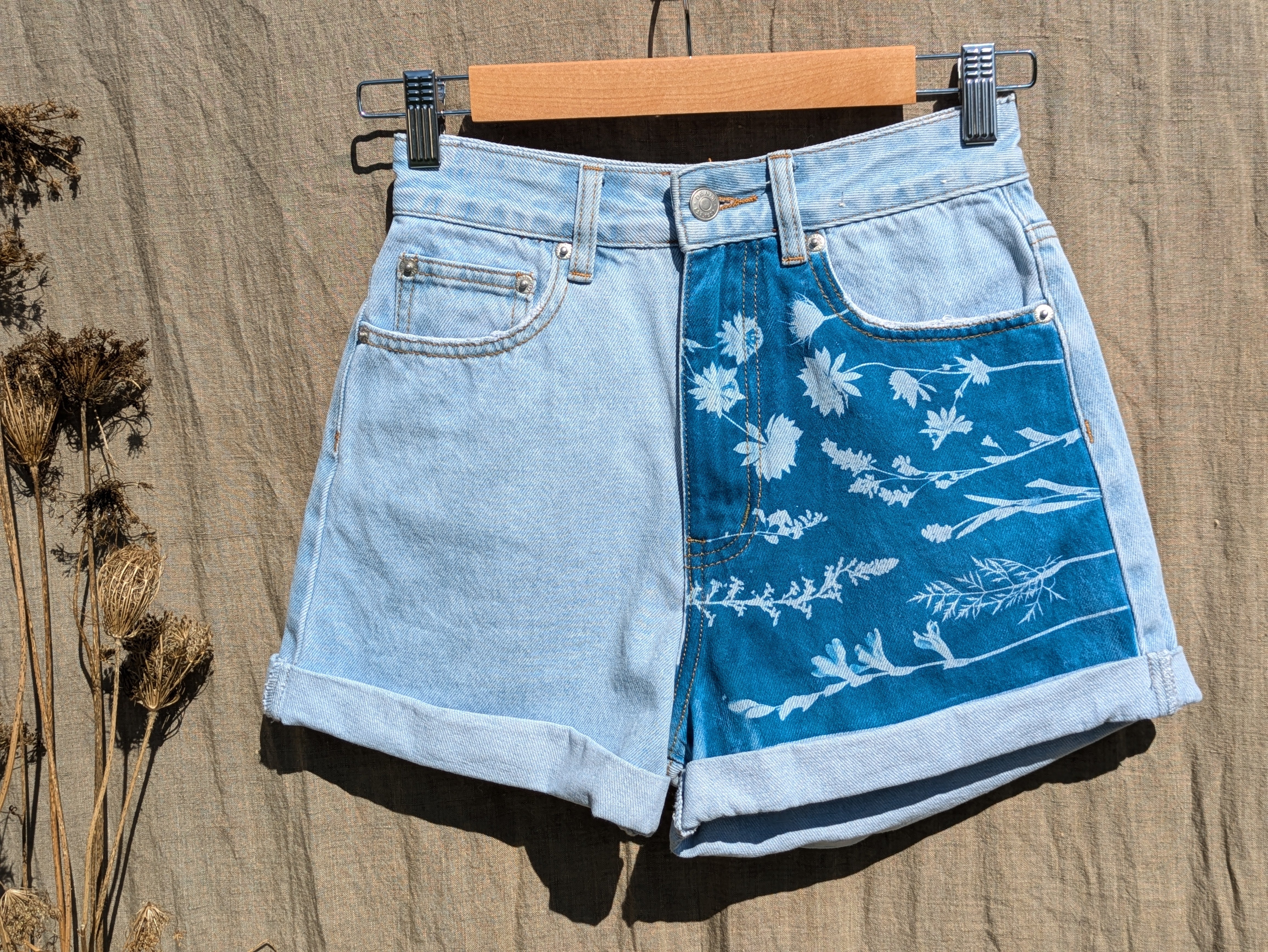 Cyanotype Denim Shorts Glassons