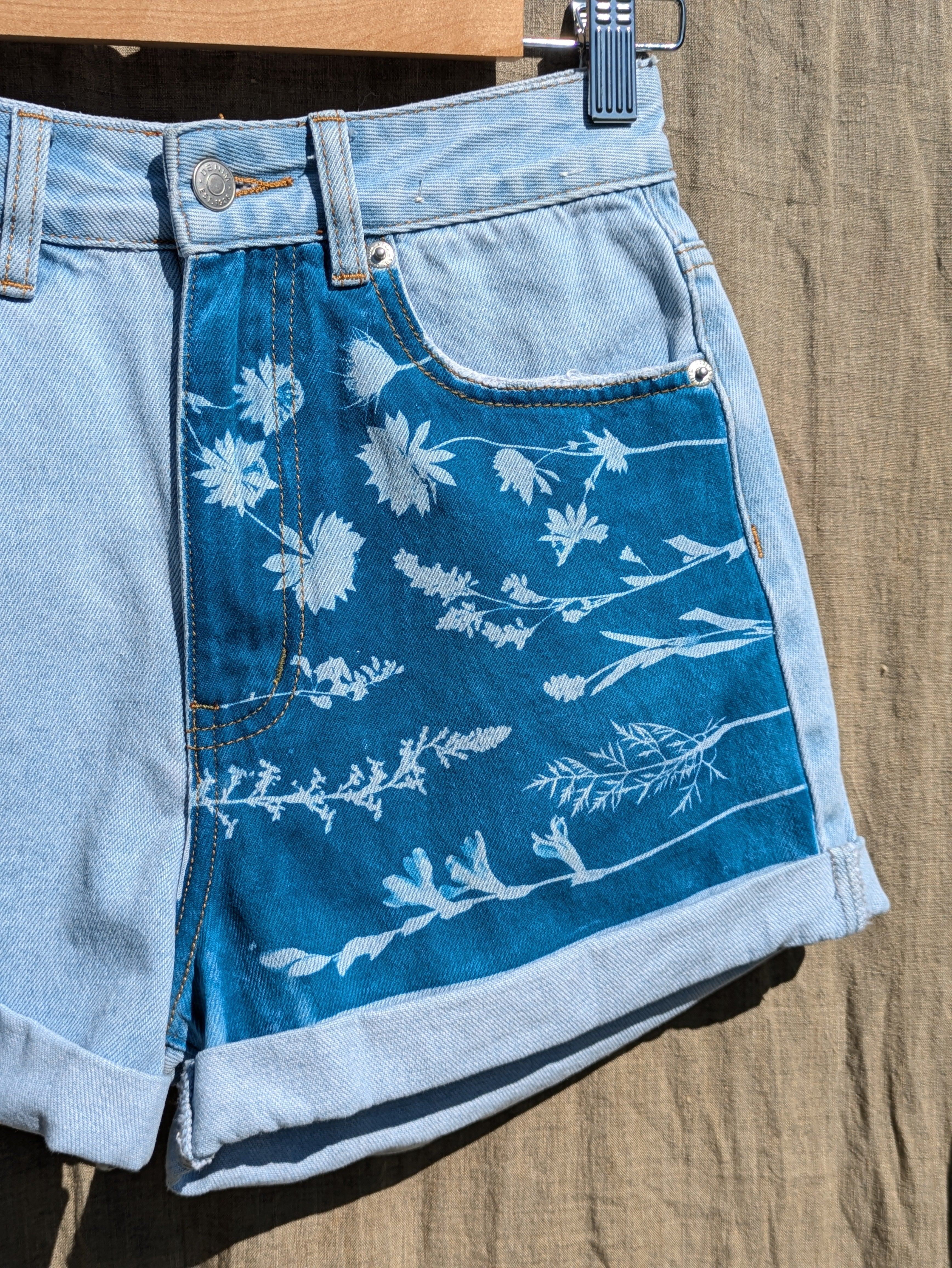 Cyanotype Denim Shorts Glassons