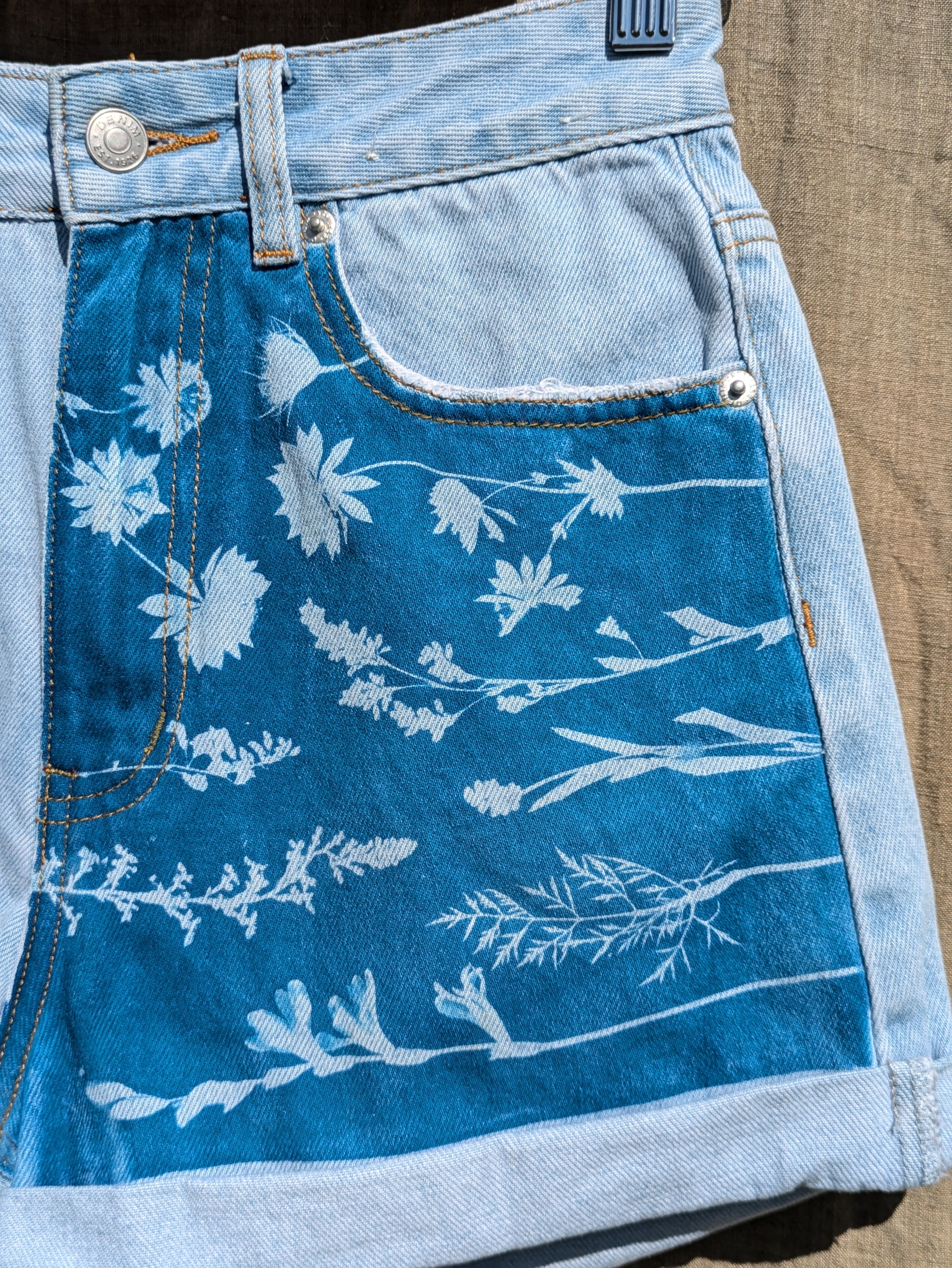 Cyanotype Denim Shorts Glassons