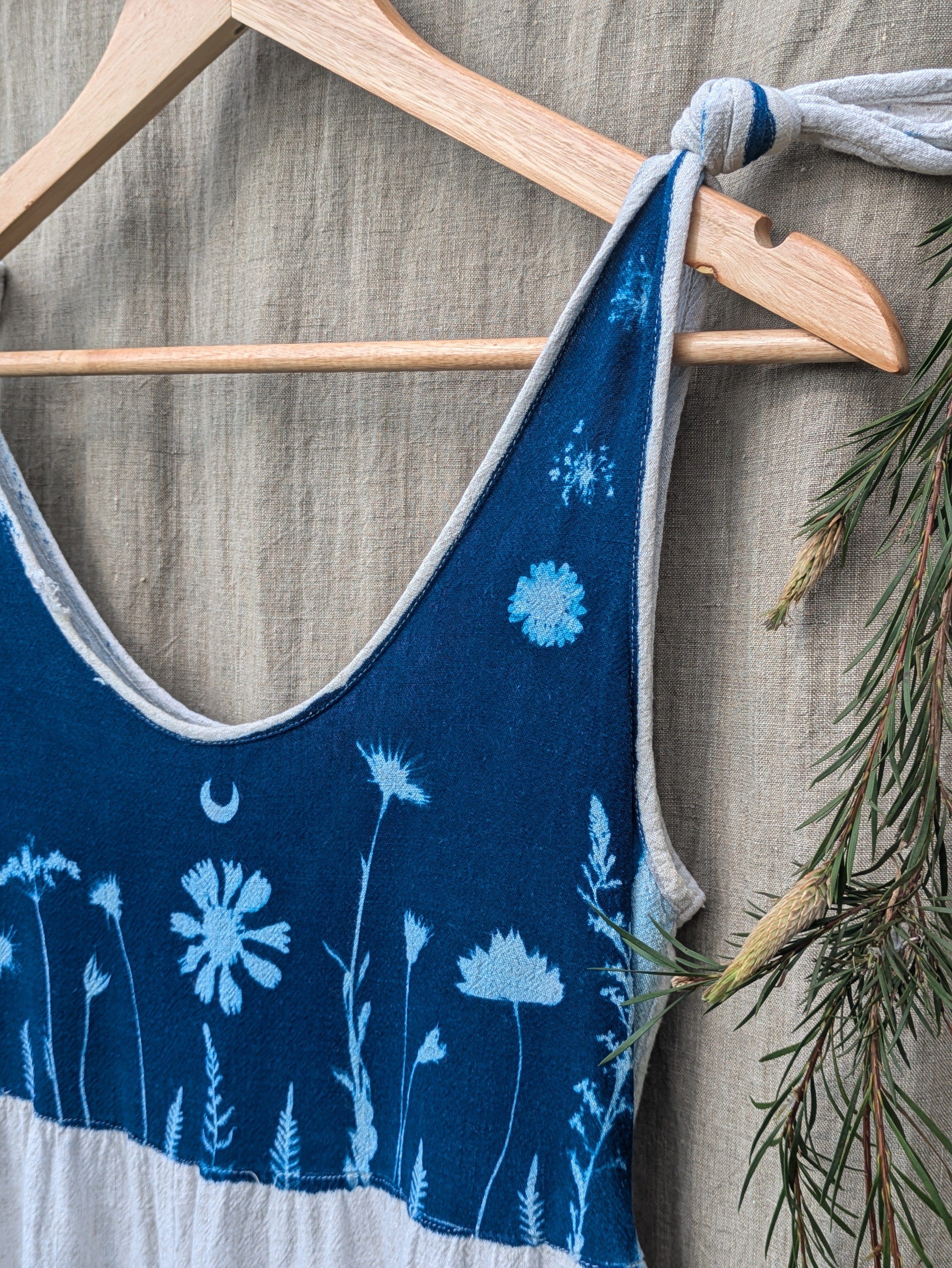 Linen Cyanotype Playsuit Moon & Marigold Magic