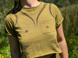 Cropped Tshirt in Lichen Green