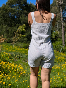 Linen Cyanotype Playsuit w Wild Carrot