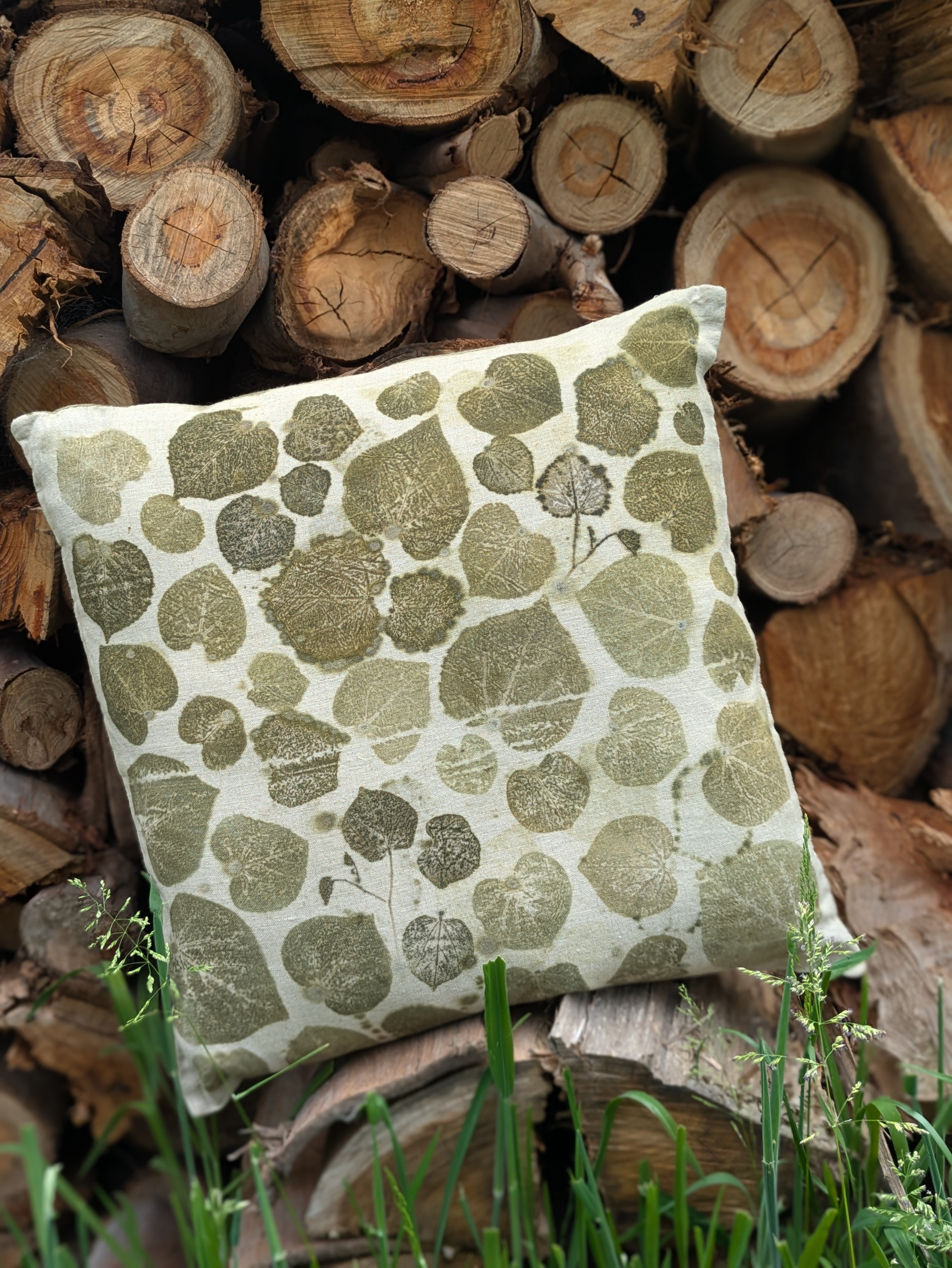 Botanically Printed Linen Cushion Cover 2