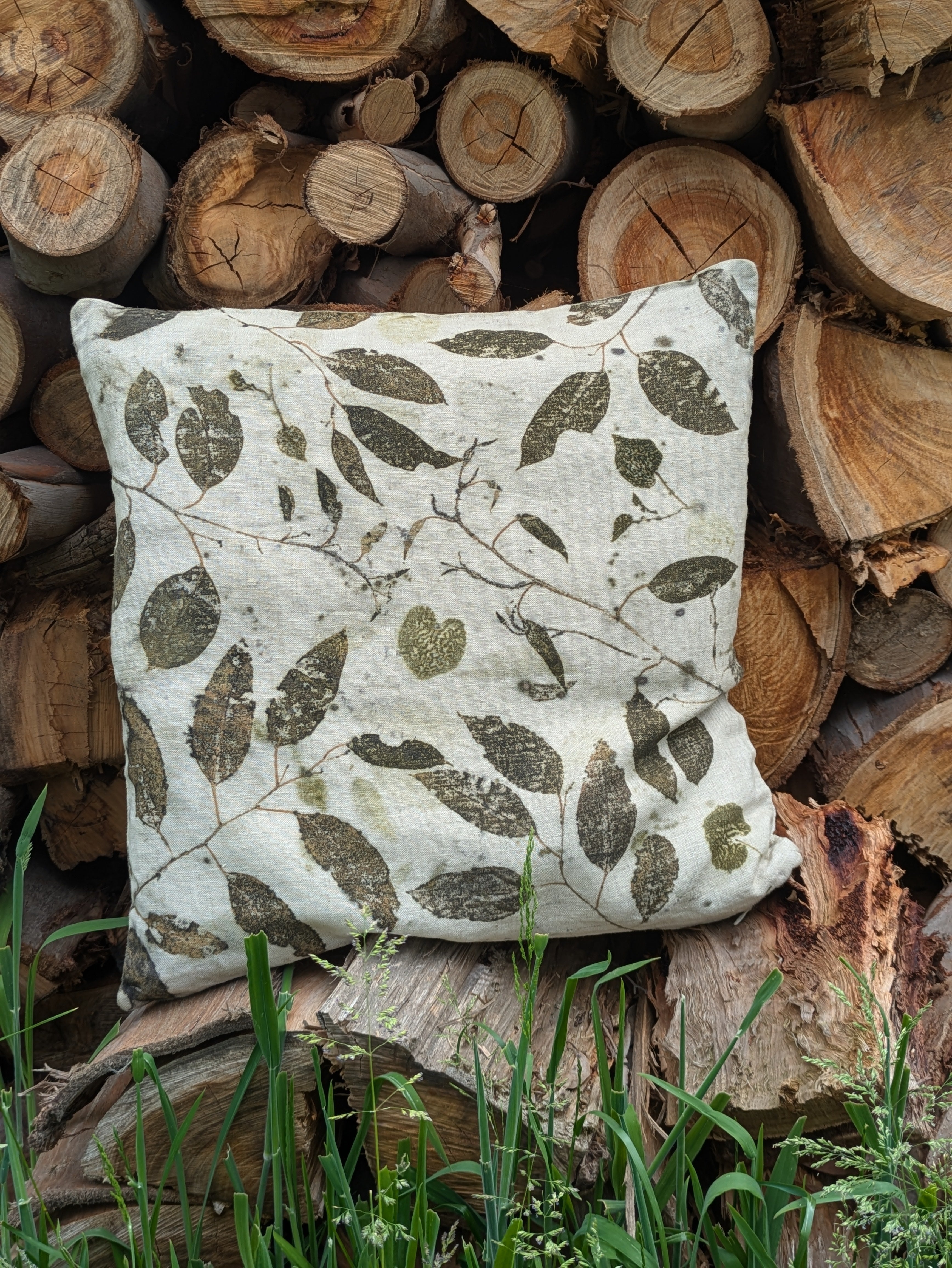 Botanically Printed Linen Cushion Cover 3