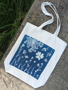 Cyanotype Sun Printed Tote Bag - Linen