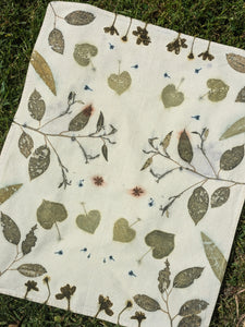 Botanically Printed Organic Calico Tea Towel 1