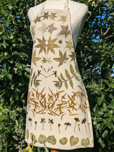 Botanically Printed Calico Apron