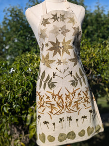 Botanically Printed Calico Apron