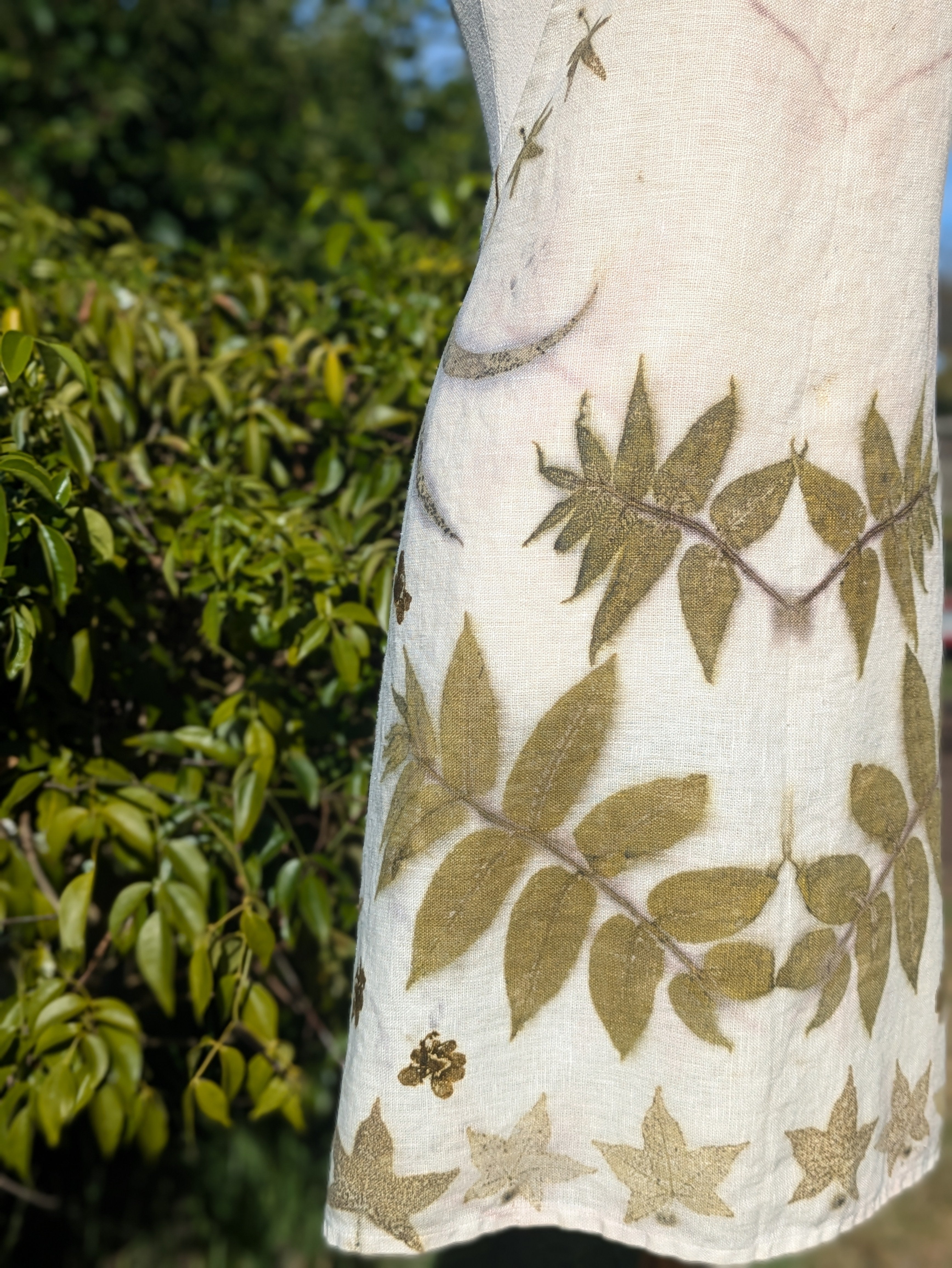 Botanically Printed Linen Apron