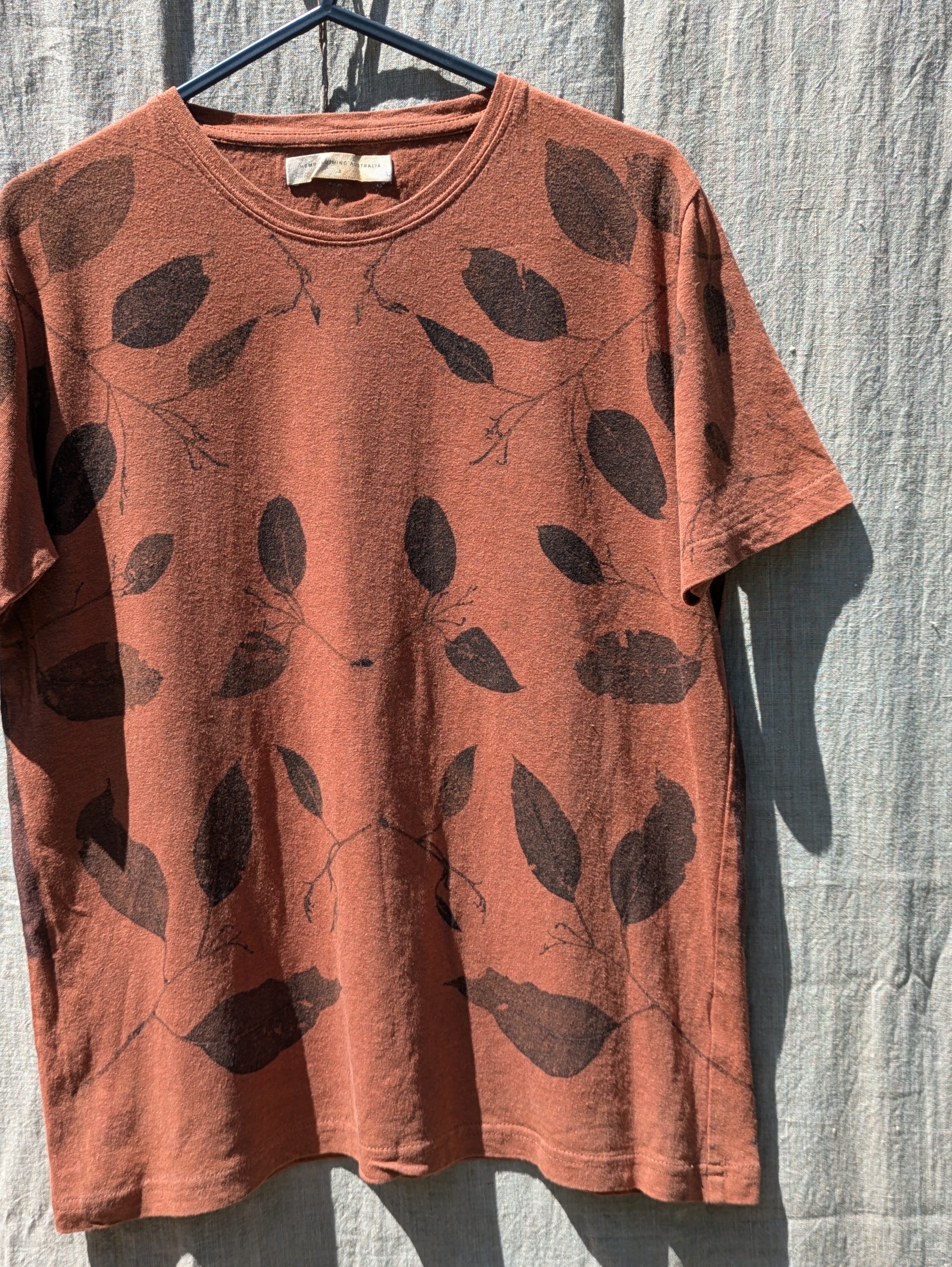 Botanically Printed Hemp Classic Shape T-shirt 6