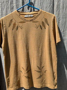 Botanically Printed Hemp Classic Shape T-shirt 4