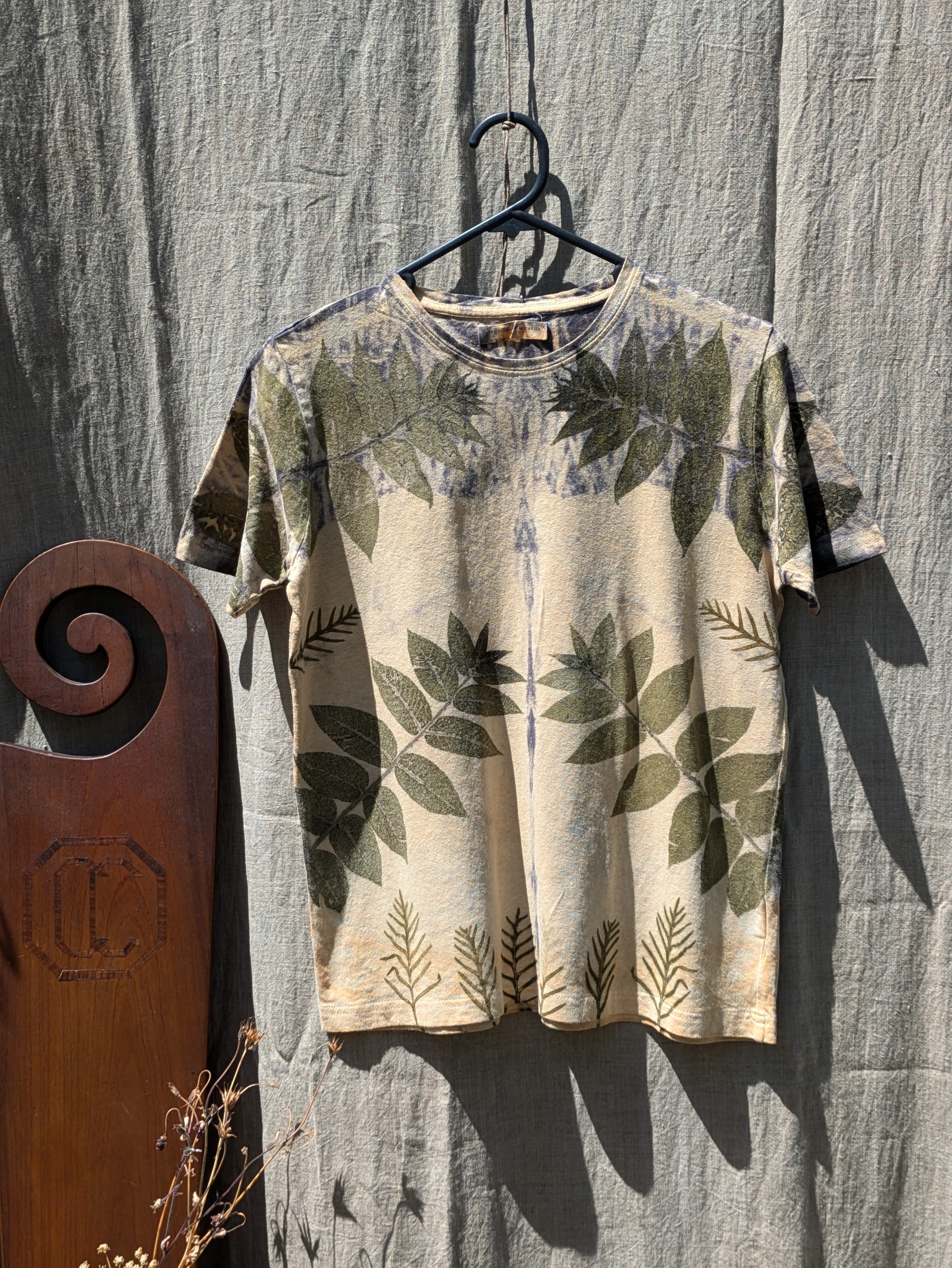 Botanically Printed Hemp Classic Shape T-shirt 3