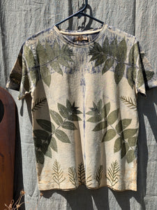 Botanically Printed Hemp Classic Shape T-shirt 3