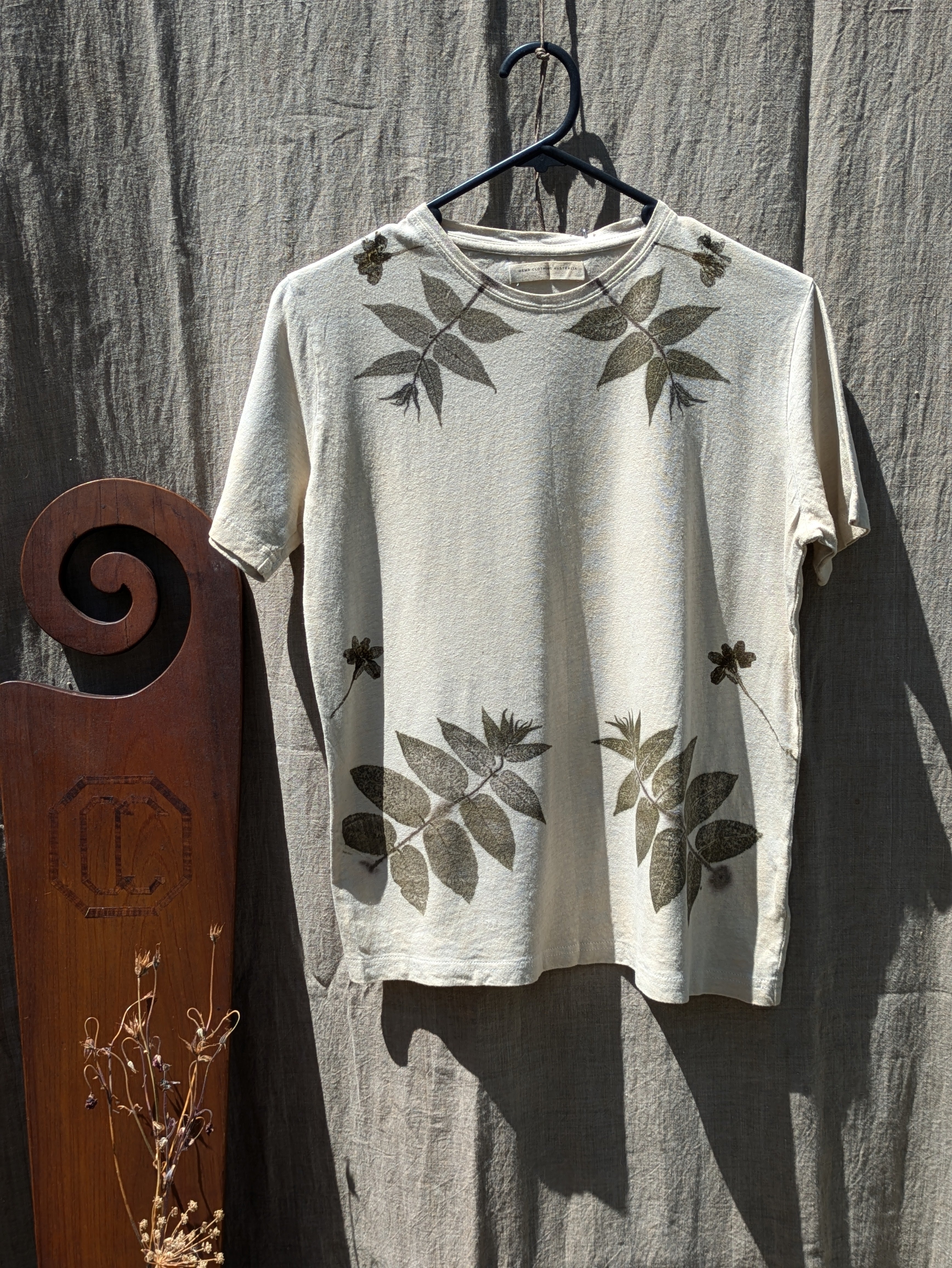 Botanically Printed Hemp Classic Shape T-shirt 2