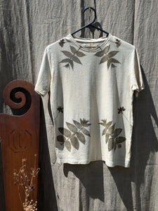 Botanically Printed Hemp Classic Shape T-shirt 2