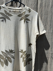 Botanically Printed Hemp Classic Shape T-shirt 2