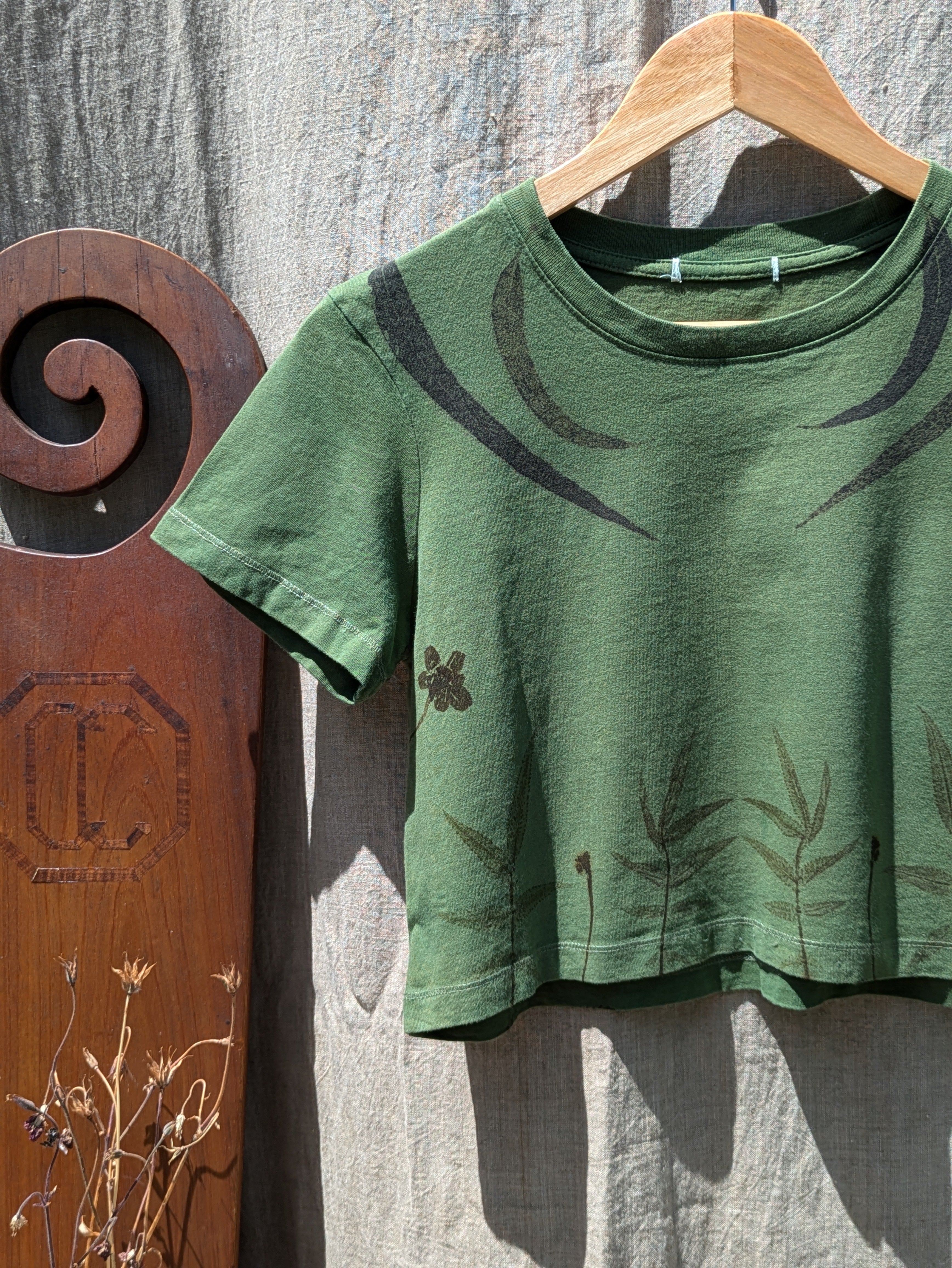 Cropped Cotton Tee Marigold & Eucalyptus