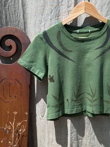 Cropped Cotton Tee Marigold & Eucalyptus