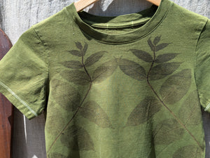 Cropped Cotton Tee Deep Olive & Walnut