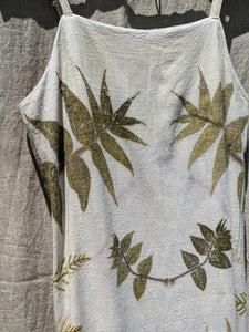 Walnut Leaf Linen Dress ( short )