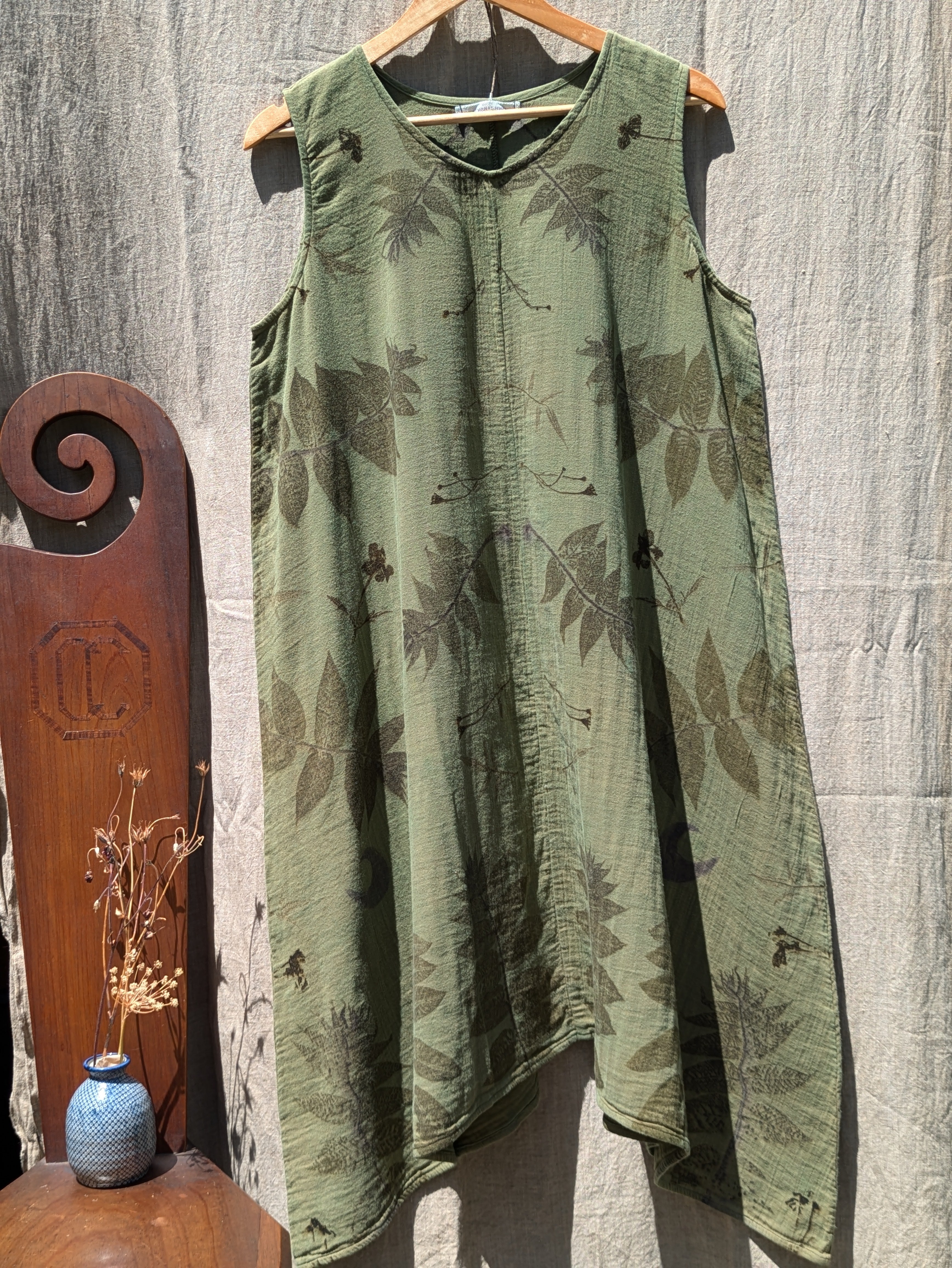 Green Walnut Leaf Dress