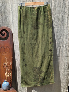 Deep Khaki Walnut Leaf Skirt