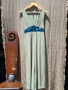 Cyanotype Linen Jumpsuit Sage Green