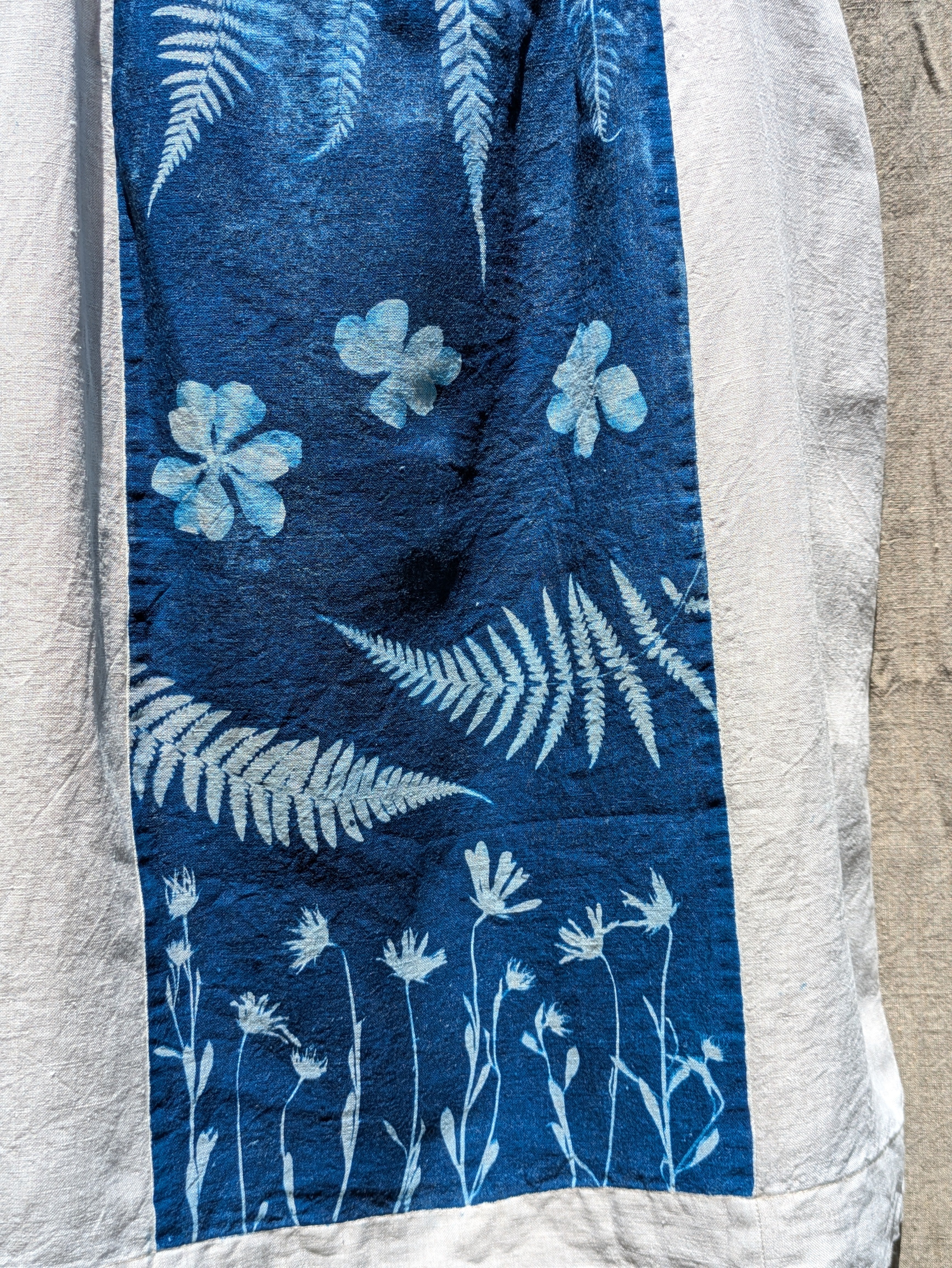 Cyanotype Sun Printed Linen Skirt