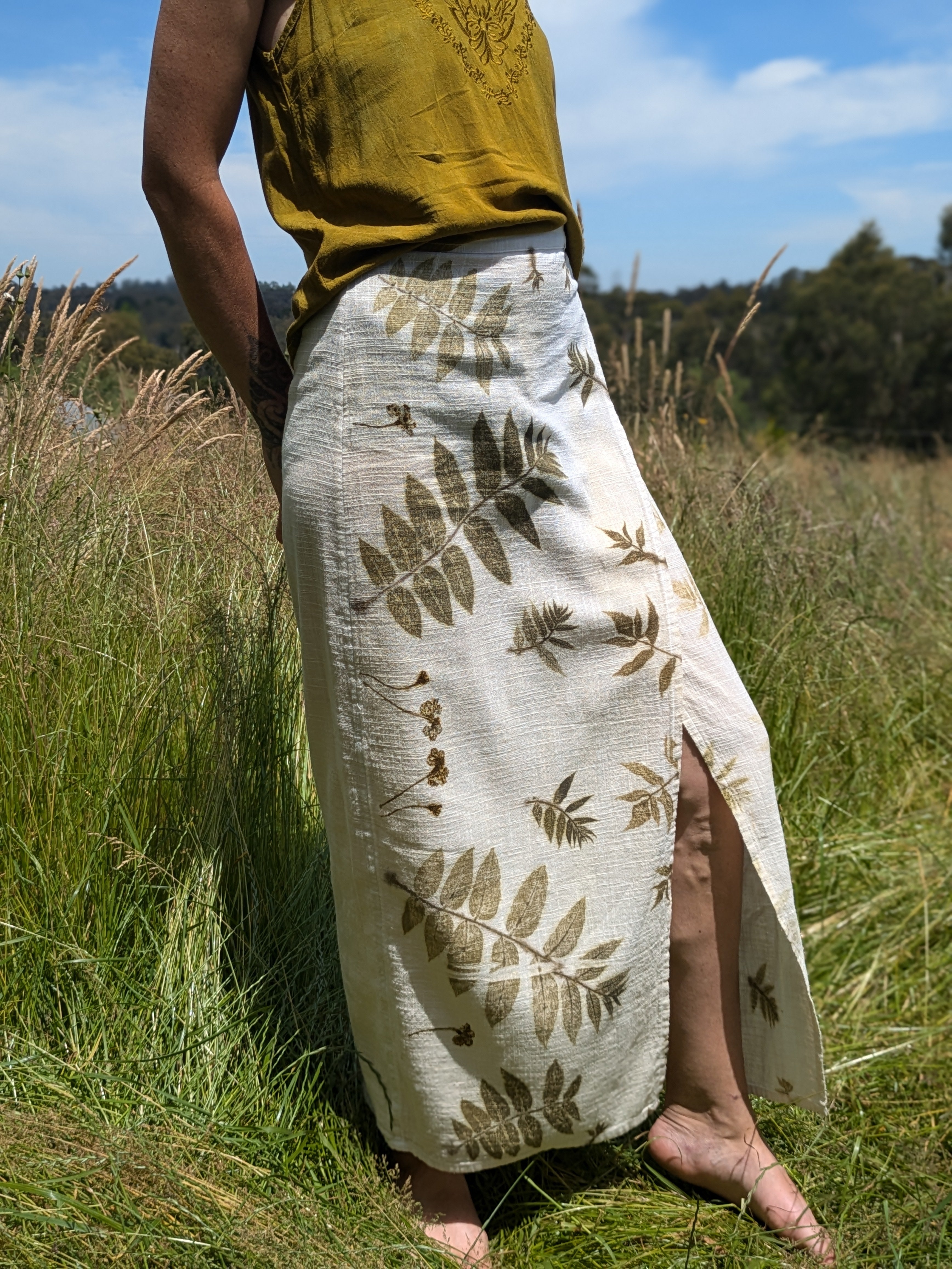 Natural Cotton Wrap Skirt