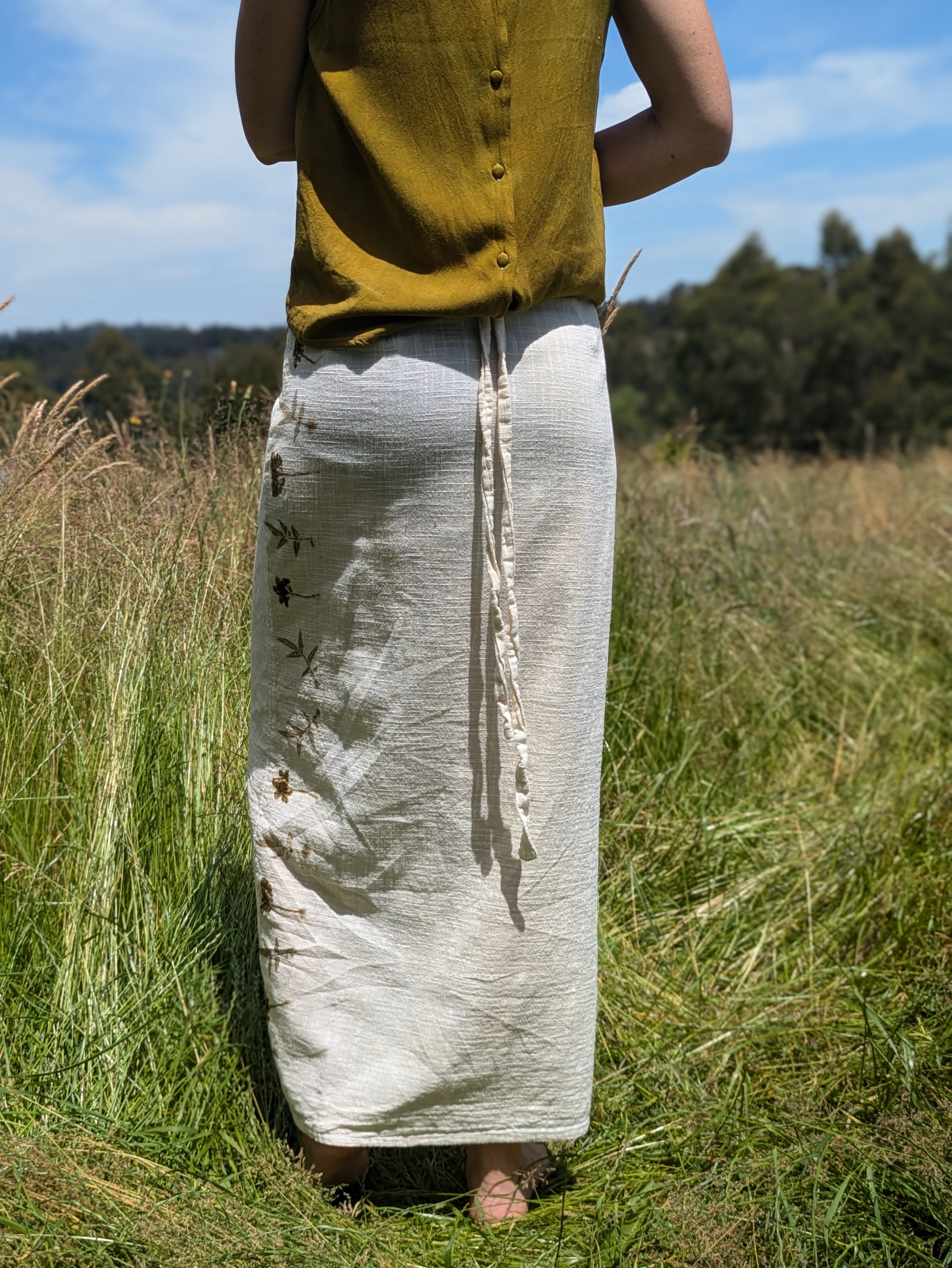 Natural Cotton Wrap Skirt